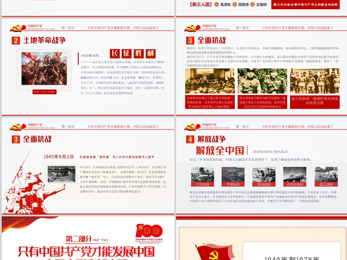 庆祝建党一百周年中国共产党党史讲座PPT--含讲稿