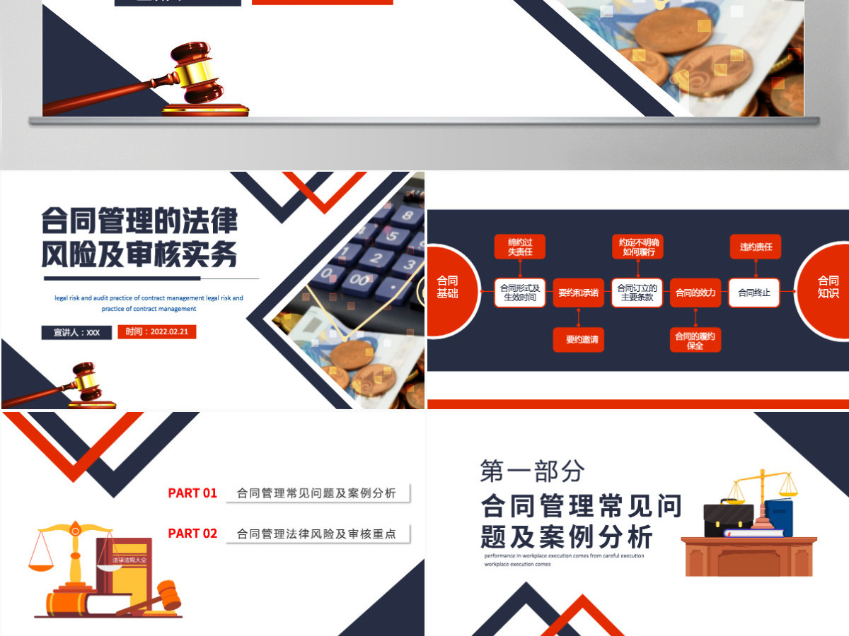 合同管理的法律风险及审核实务简约风风险管理培训专题课件模板PPT 合同管理的法律风险及审核实务简约风风险管理培训专题课件模板PPT