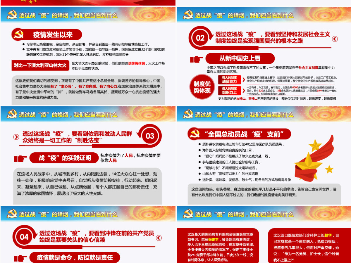 原创疫情防控微党课肺炎透过战疫的思考PPT-含讲稿 原创疫情防控微党课肺炎透过战疫的思考PPT-含讲稿