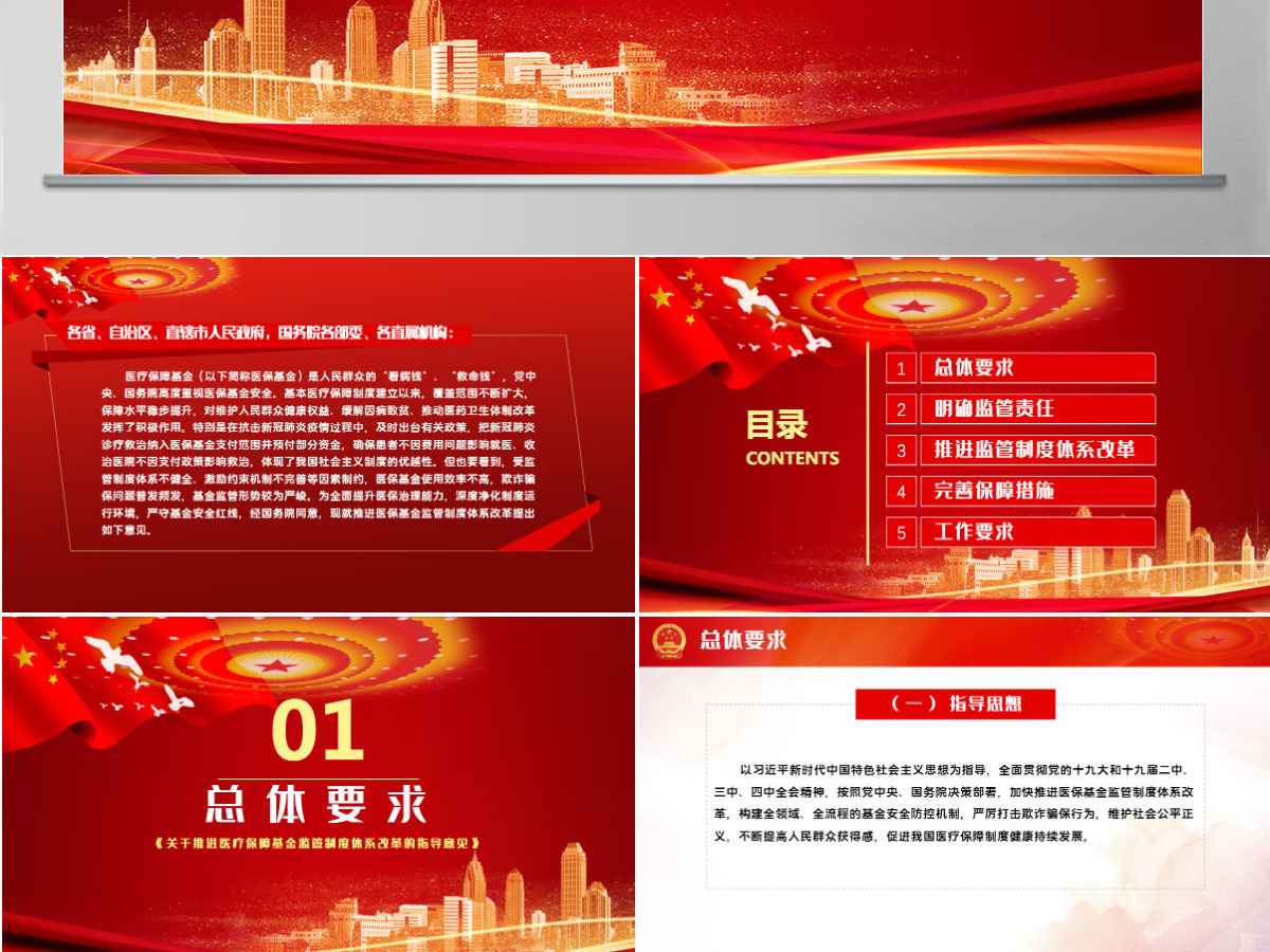 关于推进医疗保障基金监管制度体系改革的指导意见PPT模板