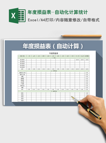 2021年年度损益表-自动化计算统计