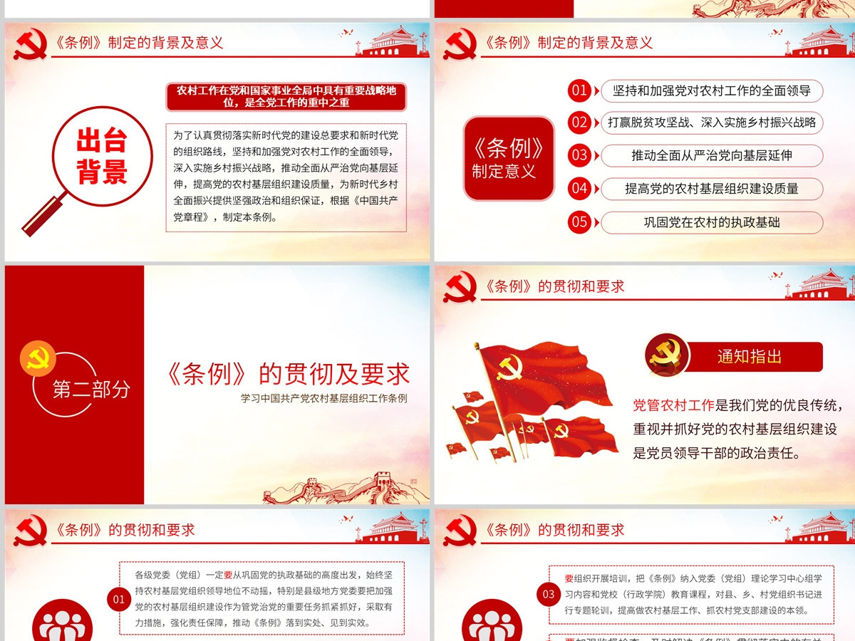 原创中国共产党农村基层组织工作条例学习解读PPT-版权可商用 原创中国共产党农村基层组织工作条例学习解读PPT-版权可商用