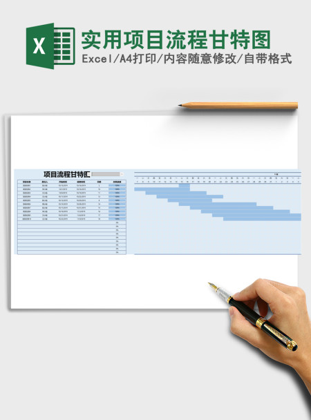 实用项目流程甘特图Excel表格 实用项目流程甘特图Excel表格