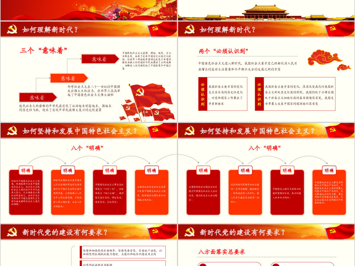 党的十九大报告PPT模板学习19大精神 党的十九大报告PPT模板学习19大精神