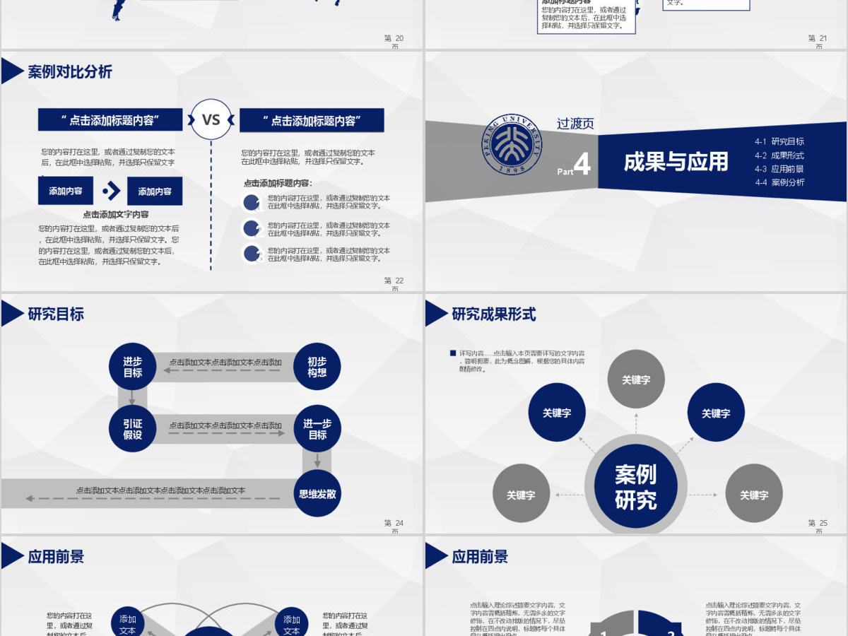 简洁实用型开题报告毕业论文答辩PPT模板幻灯片