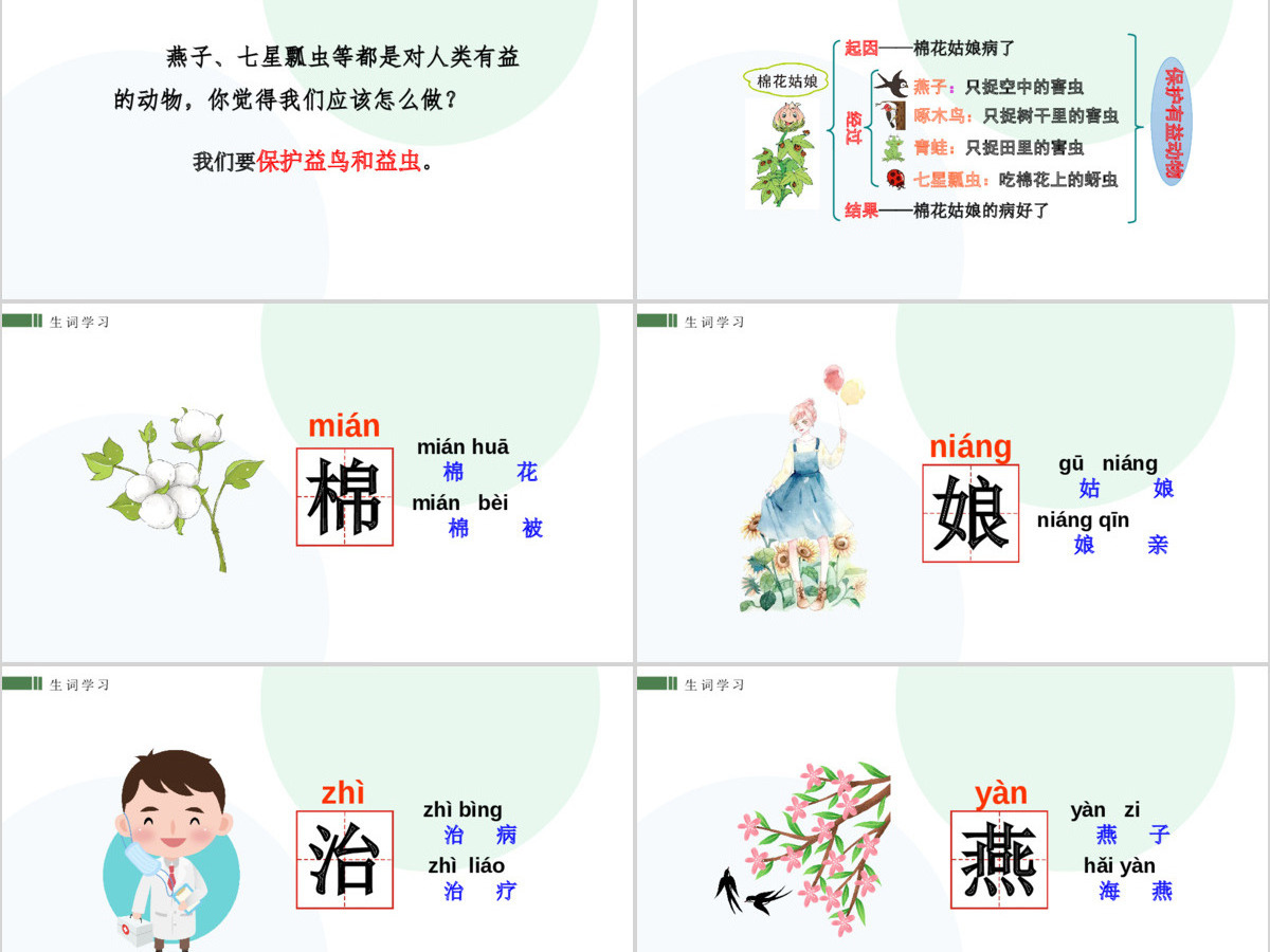 人教版小学一年级语文下册第四章课文：第十九课——棉花姑娘（含配套教案）课件PPT