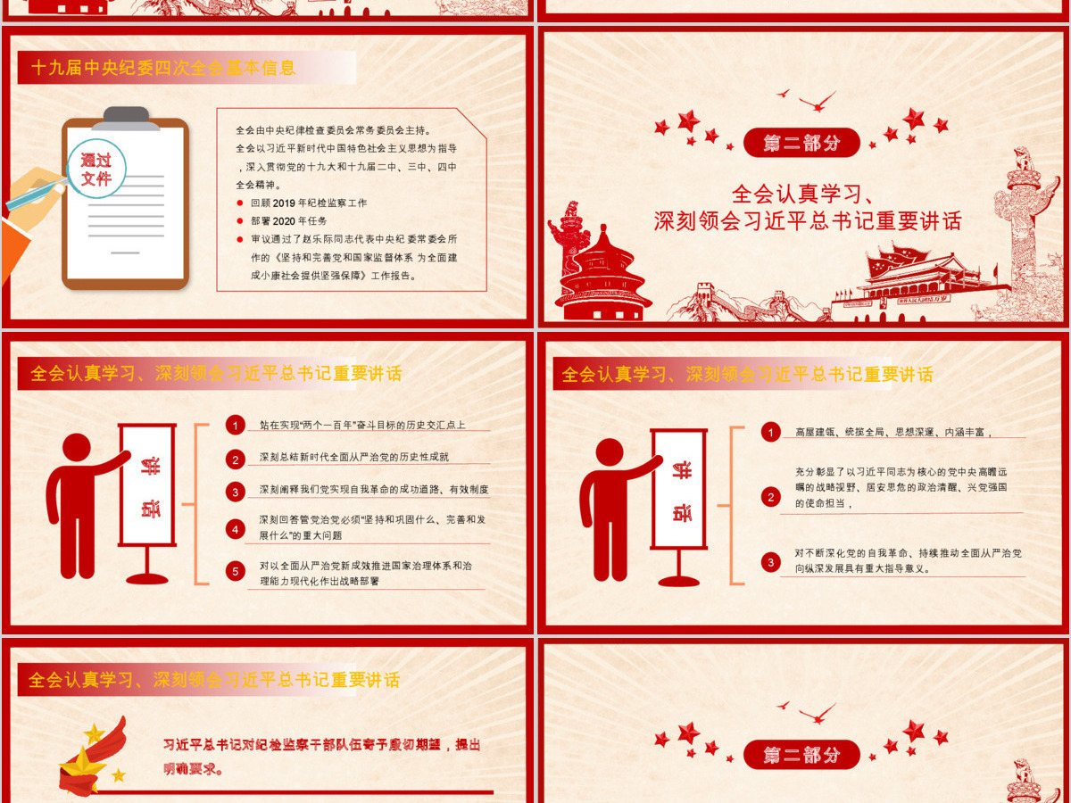 学习解读十九届中央纪委四次全会公报PPT模板