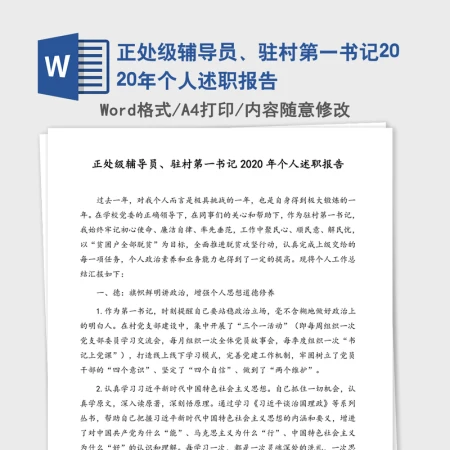 正处级辅导员、驻村第一书记2020年个人述职报告
