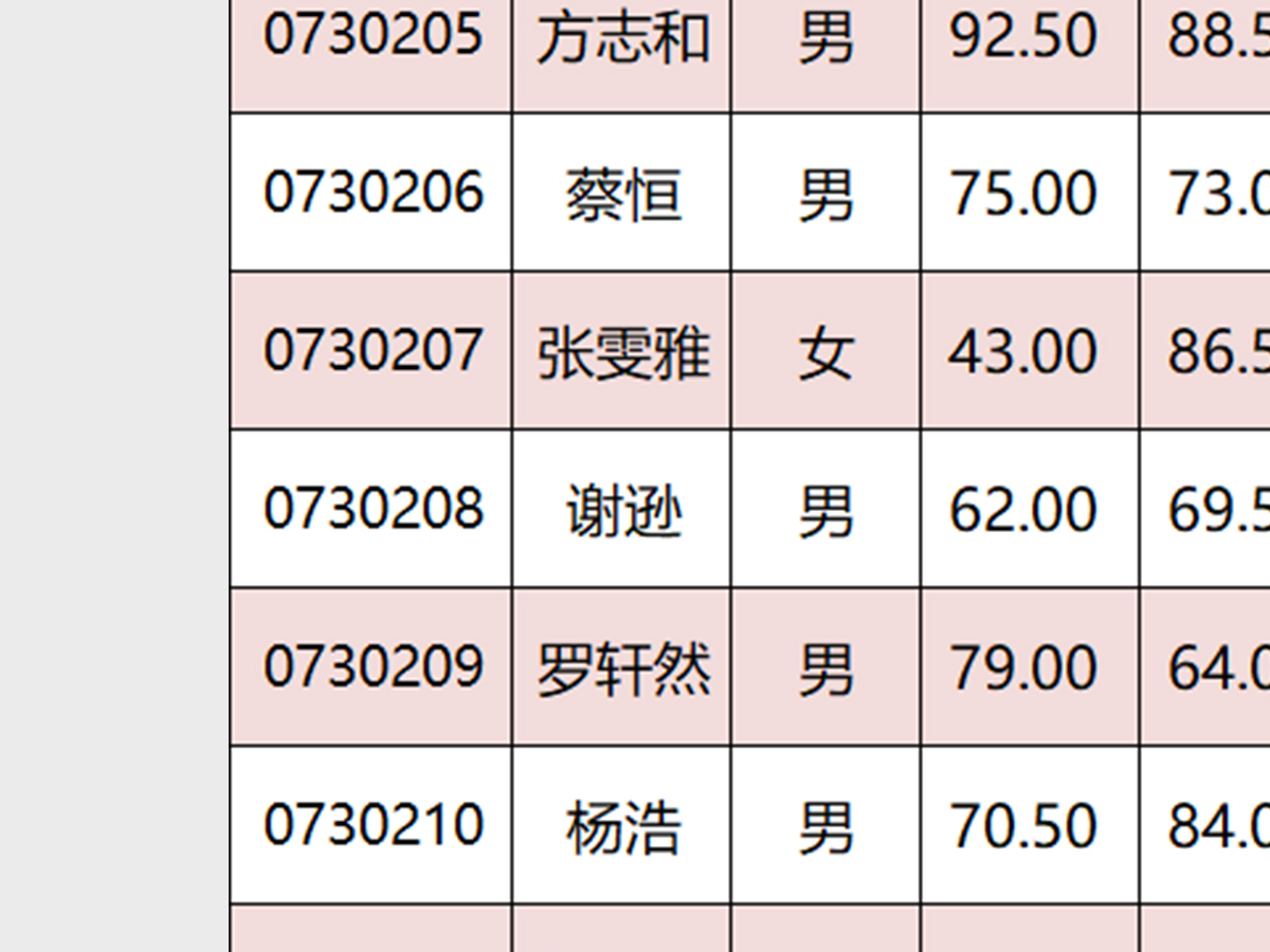 学生成绩管理表Excel表格