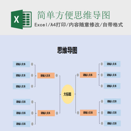 简单方便思维导图模板Excel模板