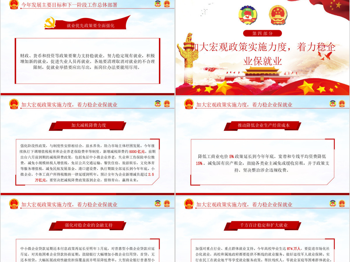 聚焦全国两会政府工作报告学习解读党建PPT-含讲稿