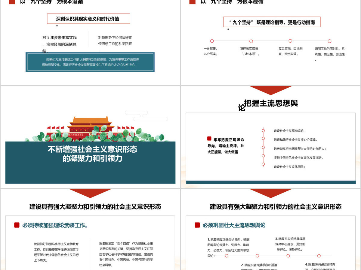 2020年全国宣传思想工作会议精神中国风PPT