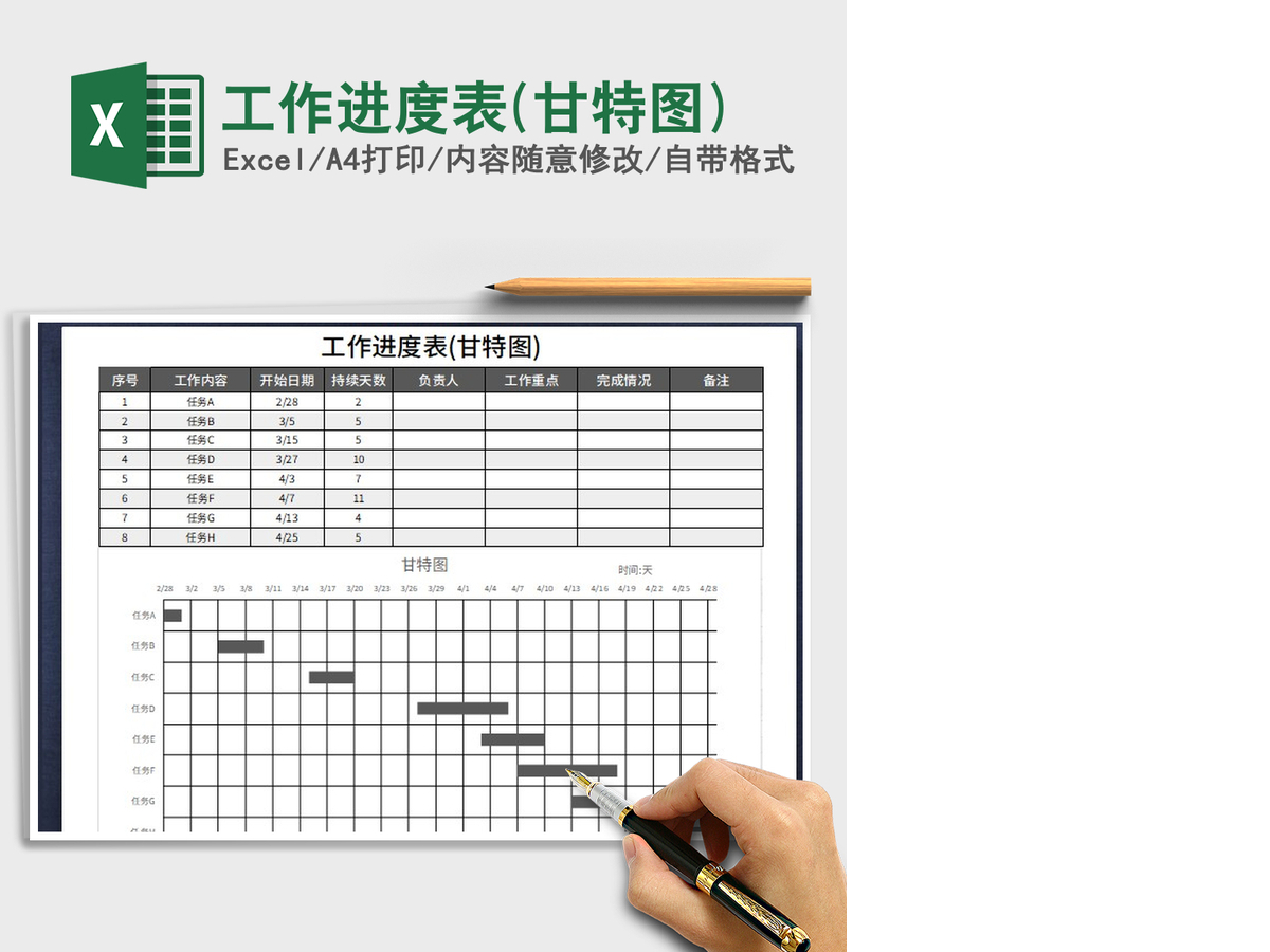 2021年工作进度表(甘特图) 2021年工作进度表(甘特图)