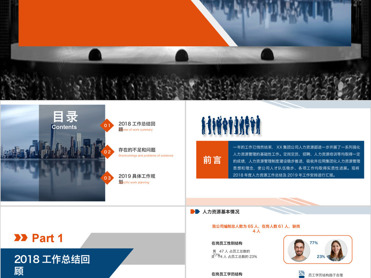 2019简约人力资源部行政部年终工作总结暨新年计划PPT模板 2019简约人力资源部行政部年终工作总结暨新年计划PPT模板