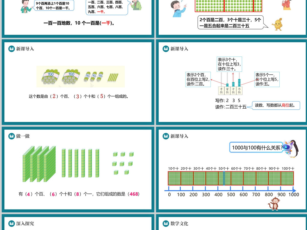 人教版二年级下册数学教材1000以内数的认识PPT课件--（含教案）