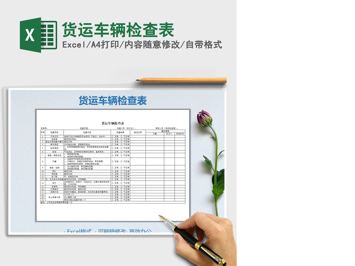 2021年货运车辆检查表 2021年货运车辆检查表