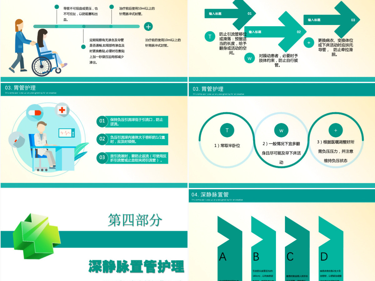 各种常见管道护理简约商务医学行业通用PPT