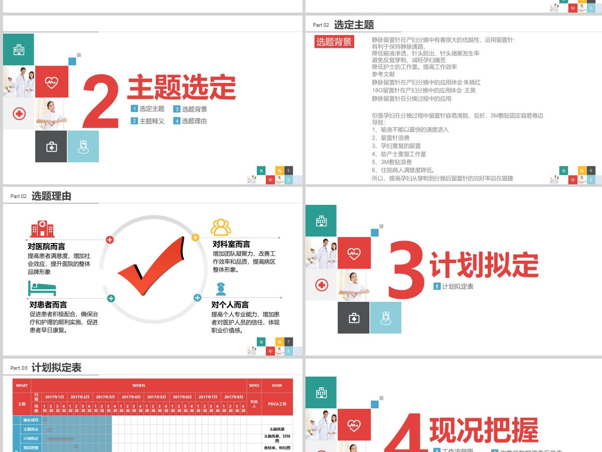 专注QC品管圈医疗QC课题模版PPT模板