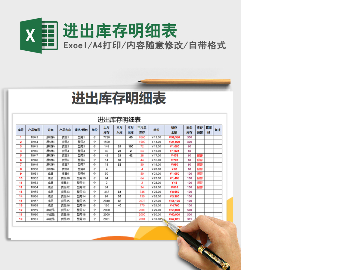 2021年进出库存明细表 2021年进出库存明细表