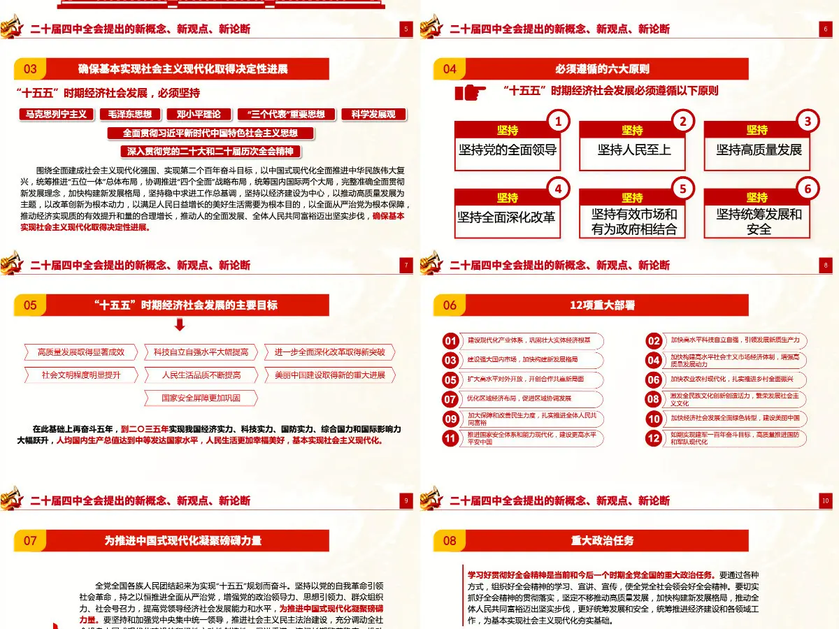 简洁精美党的二十届四中全会提出的新概念新观点新论断PPT党课课件-含讲稿 简洁精美党的二十届四中全会提出的新概念新观点新论断PPT党课课件-含讲稿