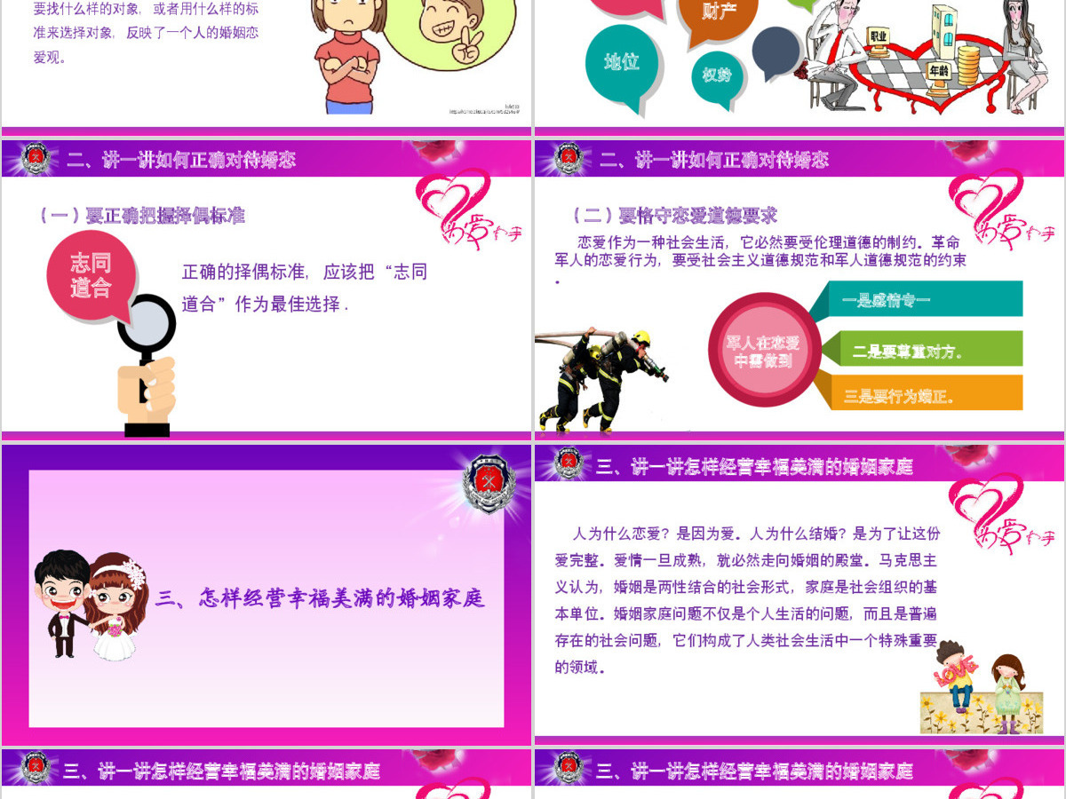 完整内容军队武警消防部队婚恋观课件PPT