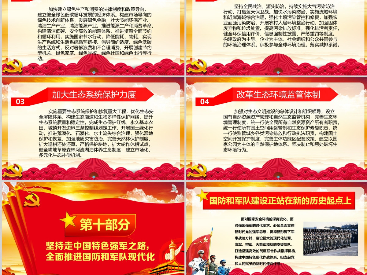 2019中国十九大红色精神会议PPT模板