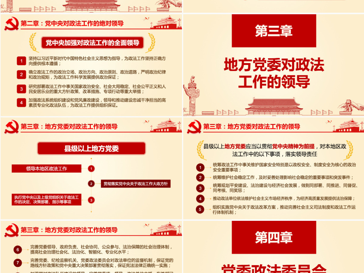 原创学习贯彻解读中国共产党政法工作条例PPT-版权可商用