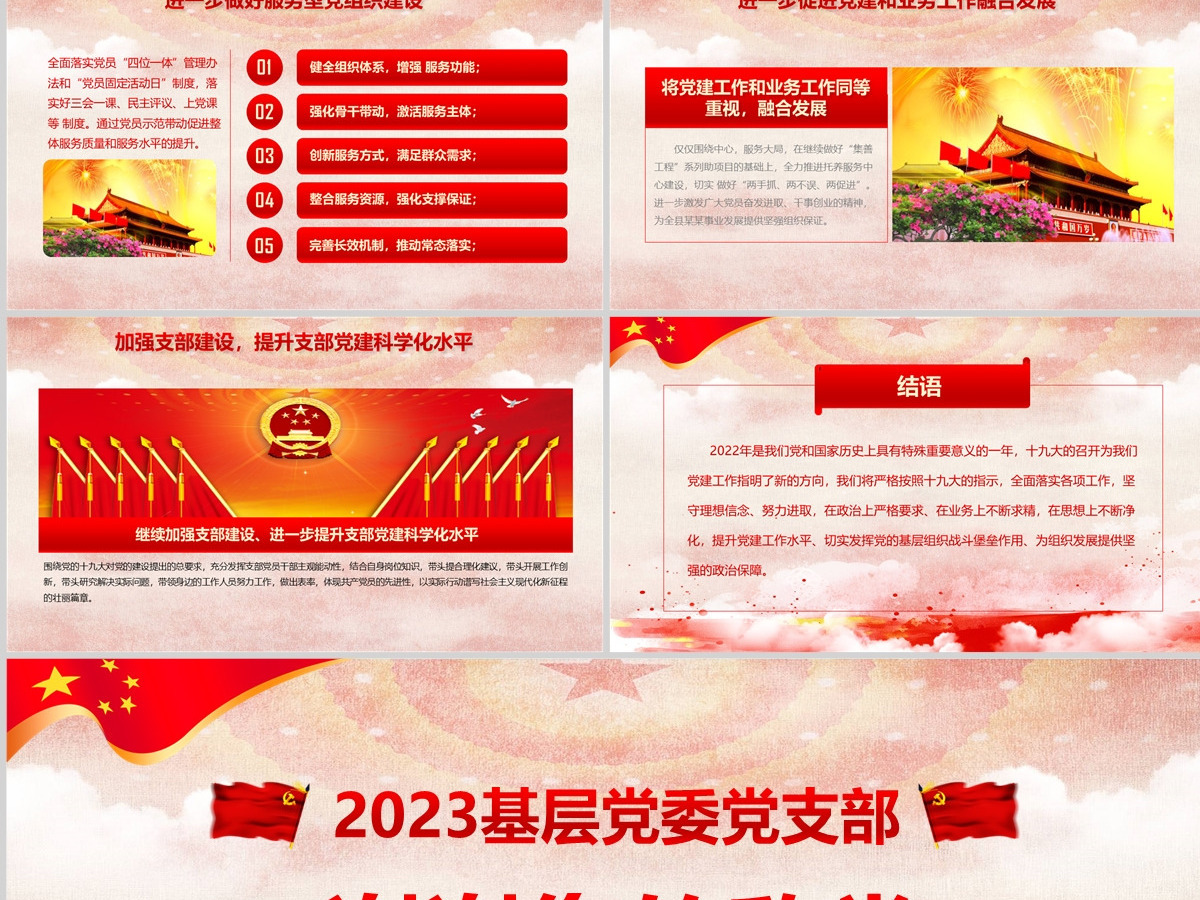 2023基层党建党支部工作总结ppt