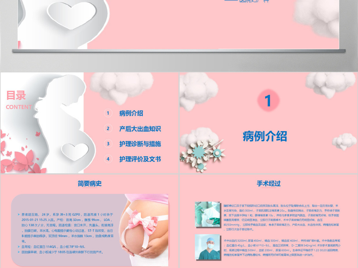 母婴卡通护士孕妇产后大出血护理查房模板 母婴卡通护士孕妇产后大出血护理查房模板