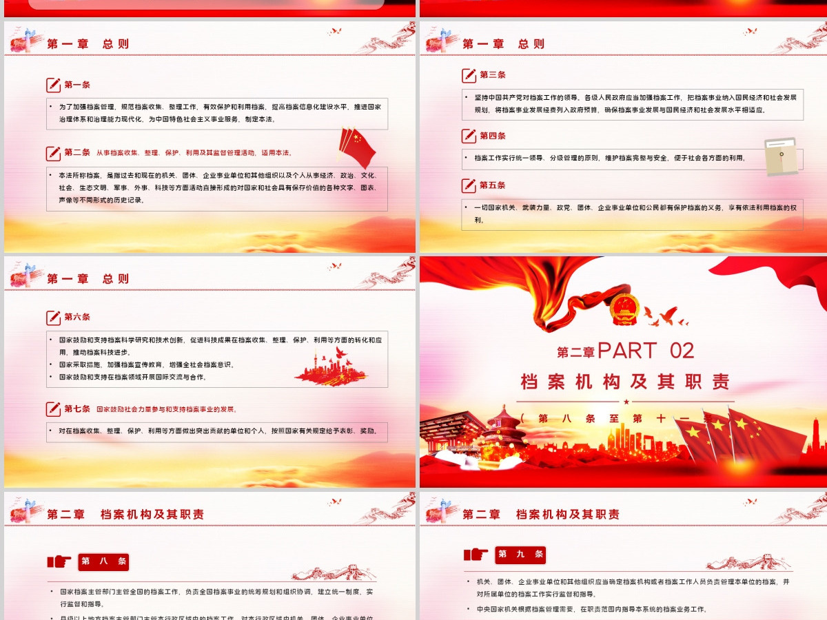 学习《中华人民共和国档案法》PPT模板 学习《中华人民共和国档案法》PPT模板
