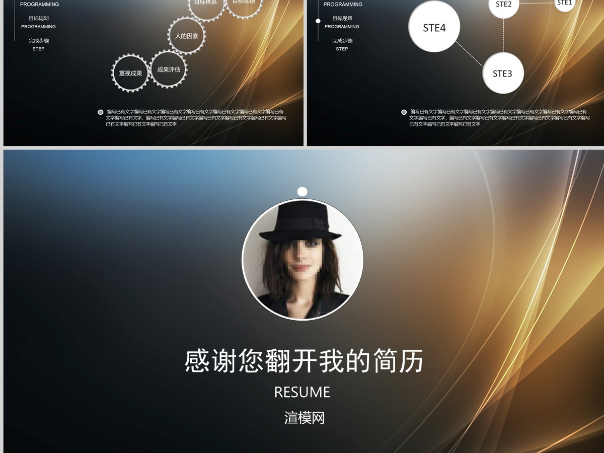 高档简约个人竞聘简历PPT模板下载
