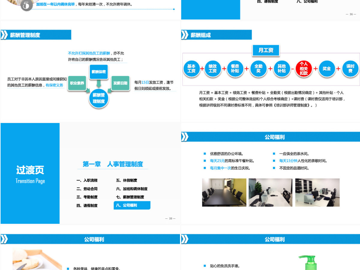 入职培训之员工手册蓝色通用经典PPT模板 入职培训之员工手册蓝色通用经典PPT模板