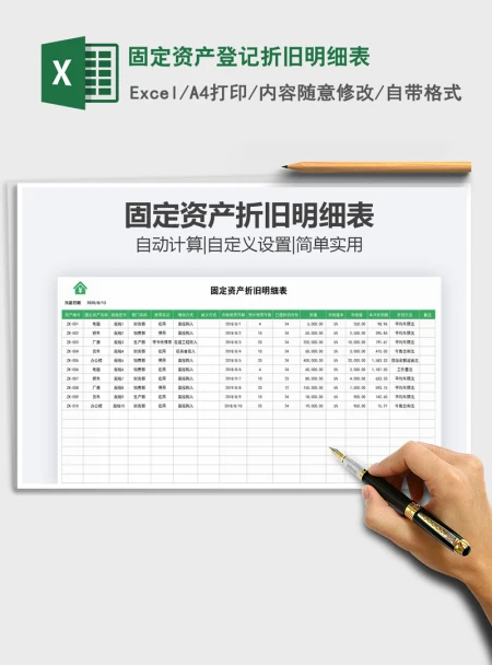 2021年固定资产登记折旧明细表 2021年固定资产登记折旧明细表