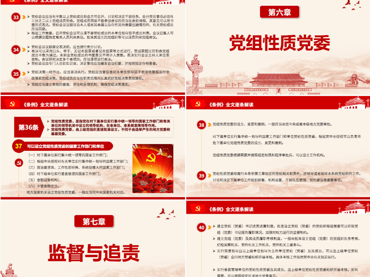 原创中国共产党党组工作条例学习解读党课PPT
