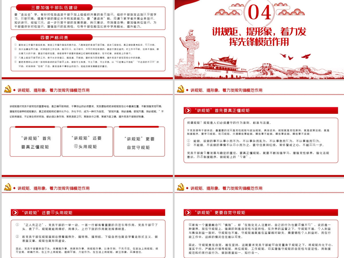 践行四讲四提做合格党员党课PPT模板
