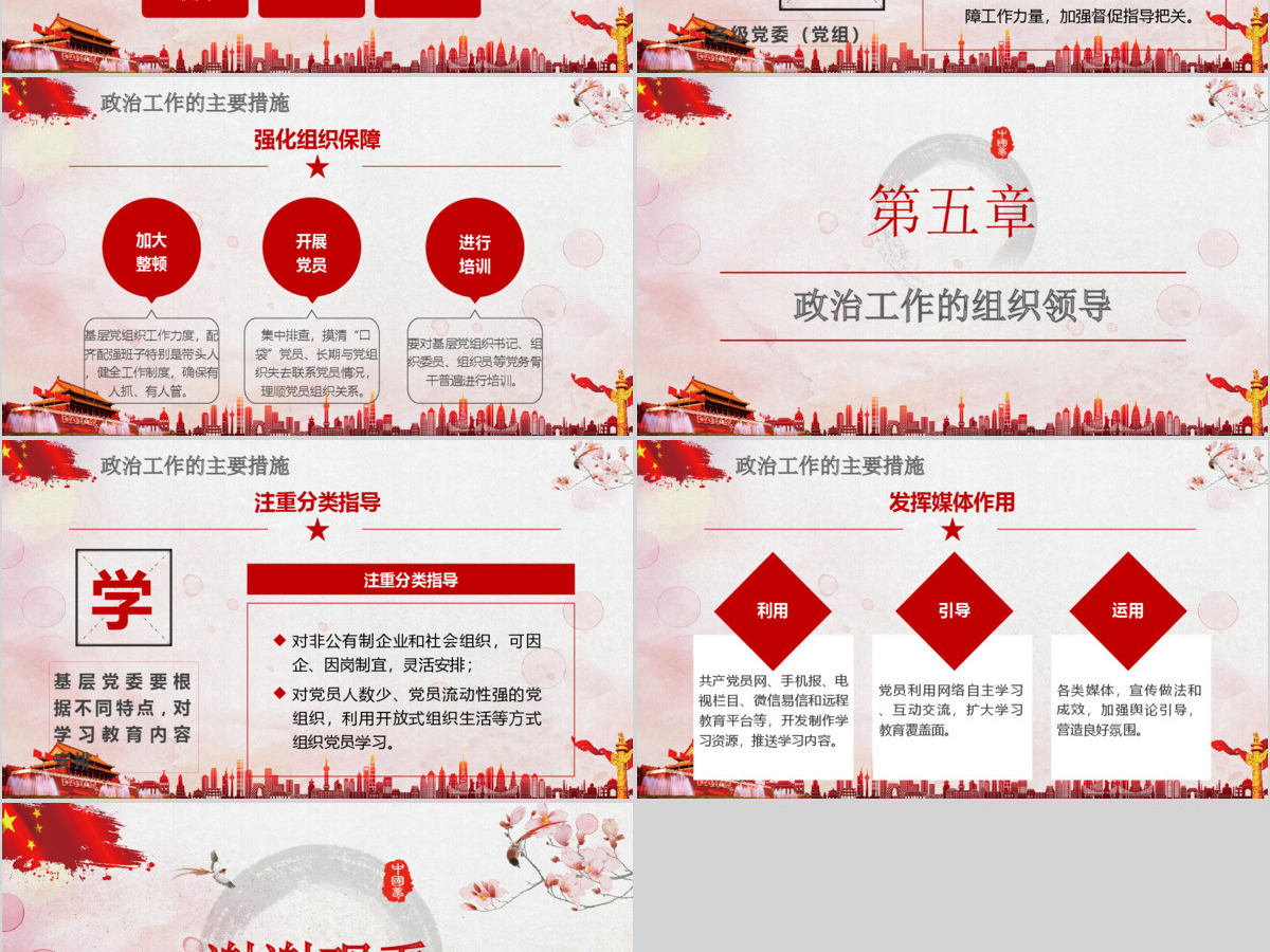 喜迎十九大共筑中国风PPT模板 喜迎十九大共筑中国风PPT模板