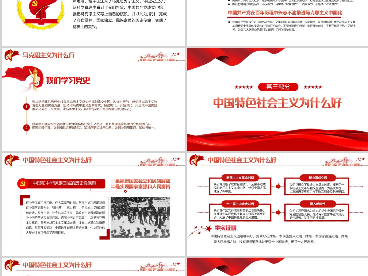 2021百年党史告诉我们六个为什么PPT建党百年学党史悟思想办实事开新局学习教育专题党课PPT模板