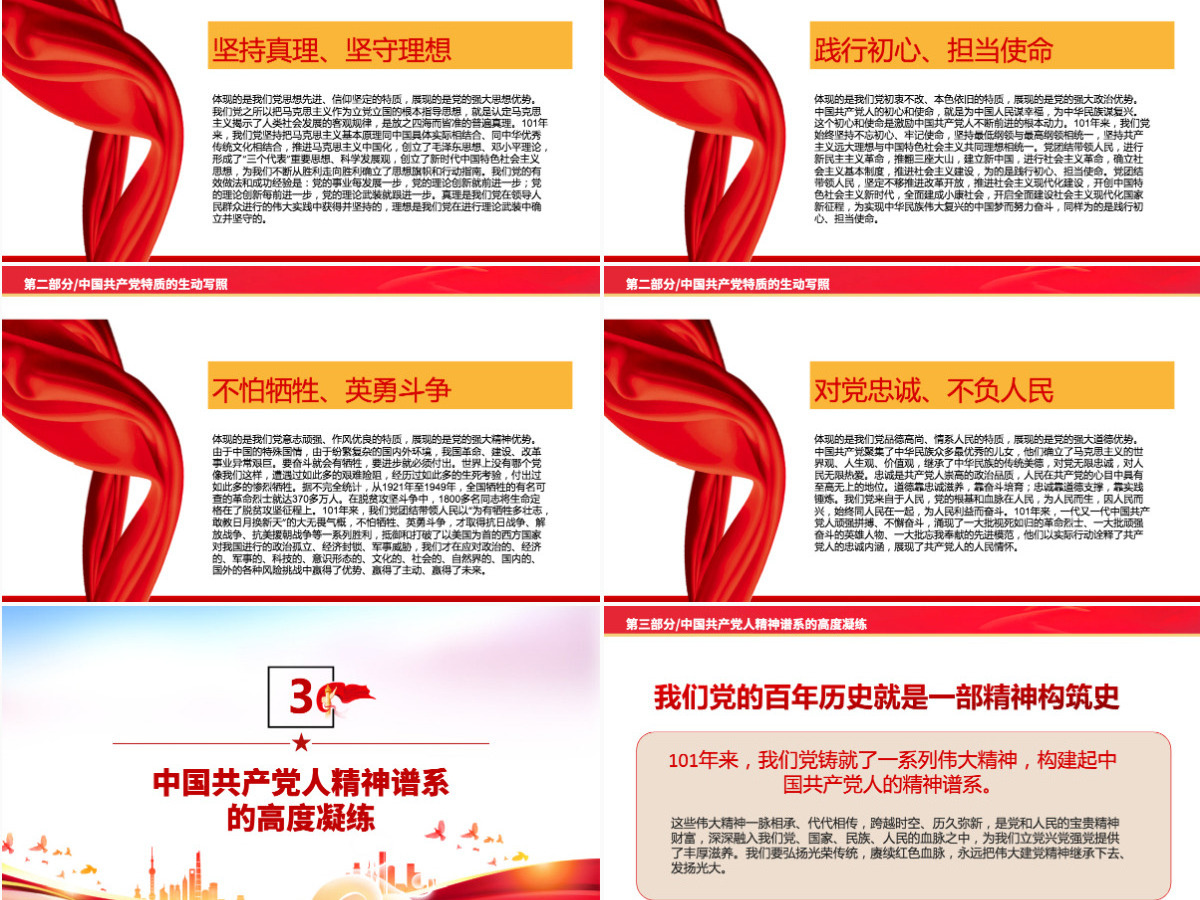 重温建党精神红色大气精美喜迎党的二十大专题课件模板PPT 重温建党精神红色大气精美喜迎党的二十大专题课件模板PPT