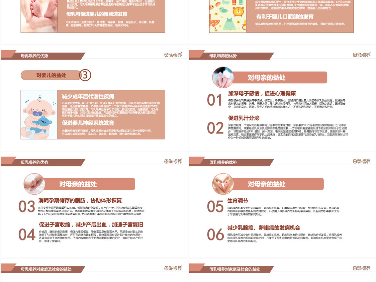 原创准妈妈母乳喂养知识培训亲子母婴PPT模板-版权可商用