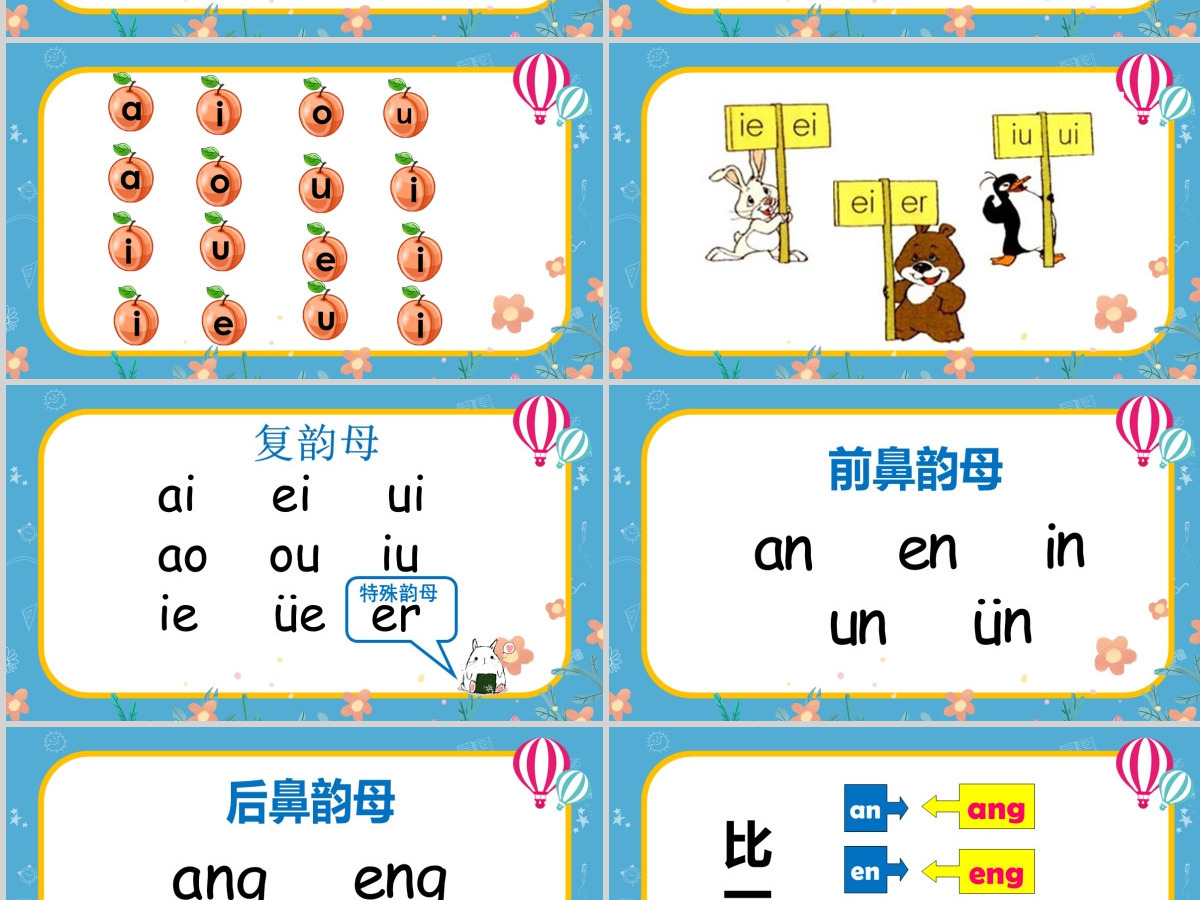 苏教版一年级语文上册汉语拼音总复习ppt