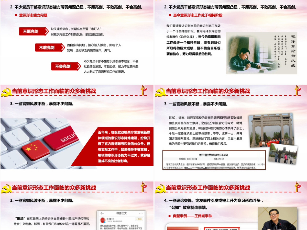 红色大气在应对挑战中实施好意识形态工作责任制ppt模板