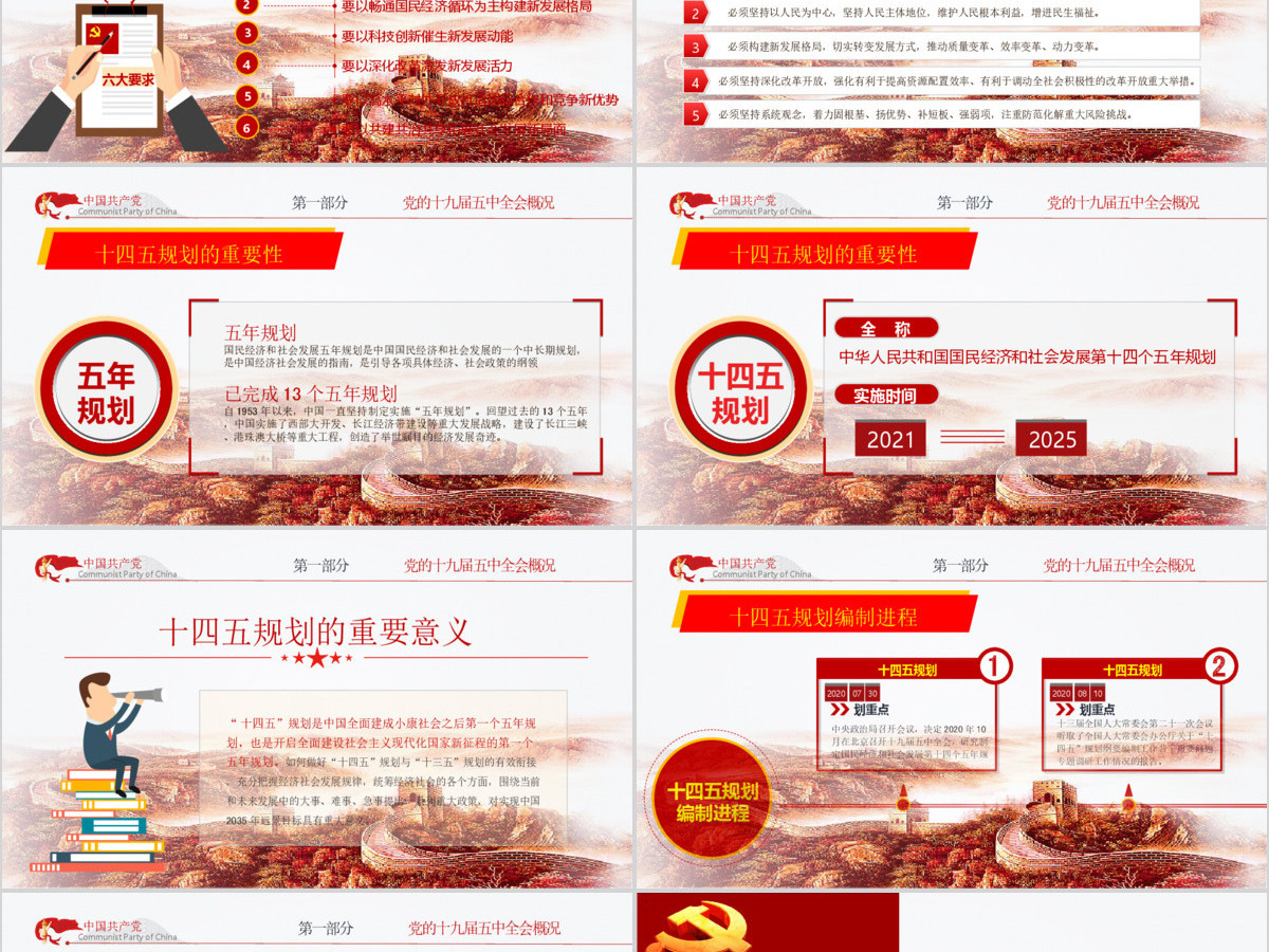 2020聚焦十九届五中全会精神解读PPT模板