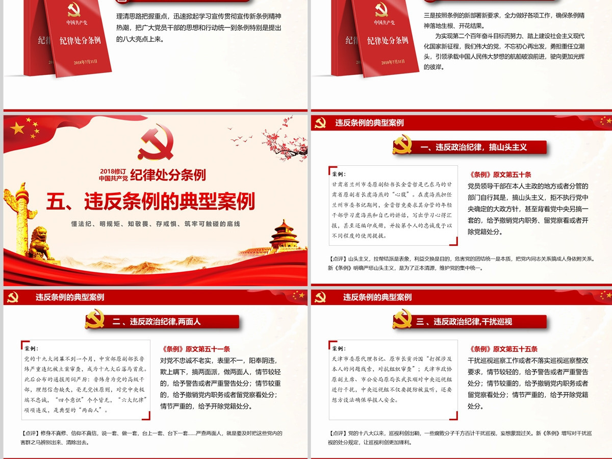 2018红色中国共产党处分条例PPT模板
