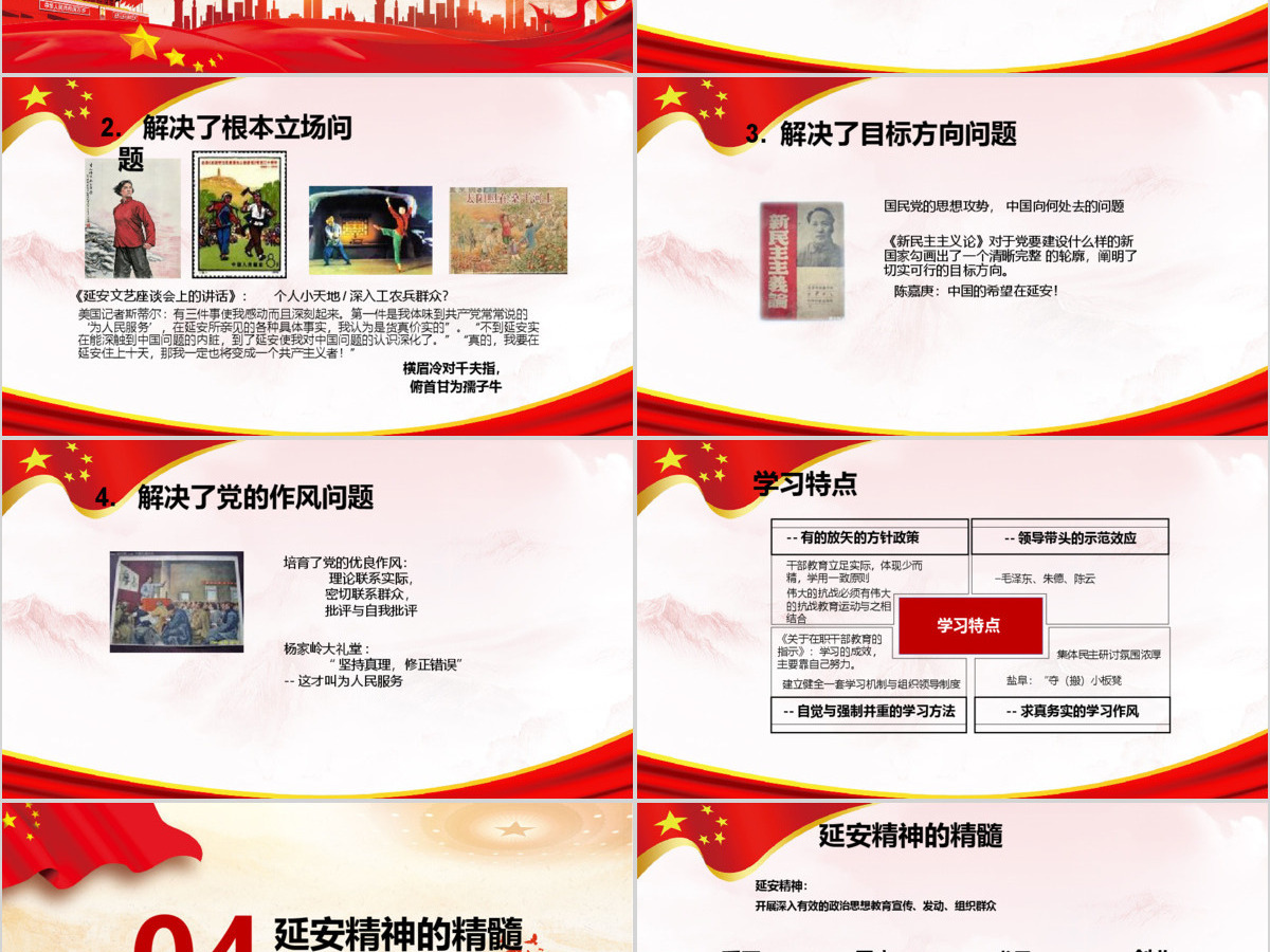 延安学习经验与延安精神微党课PPT模板 延安学习经验与延安精神微党课PPT模板