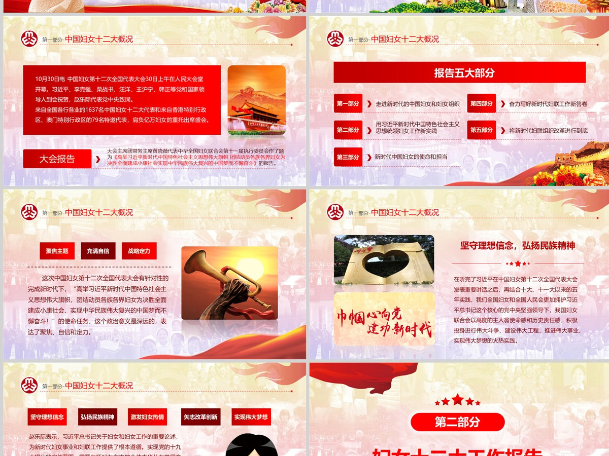 原创中国妇女十二大会议精神解读全国妇联PPT-版权可商用