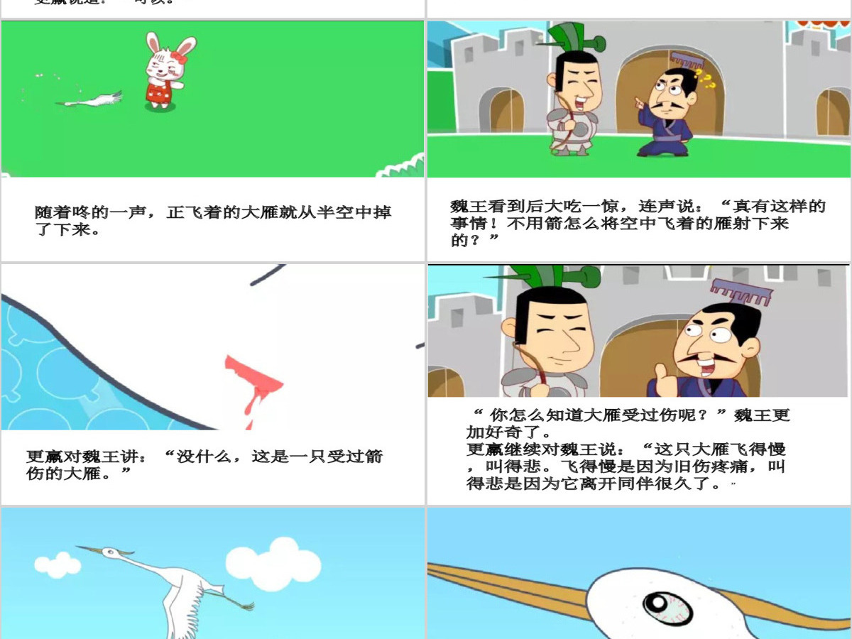 卡通绘本惊弓之鸟成语故事寓言故事PPT 卡通绘本惊弓之鸟成语故事寓言故事PPT