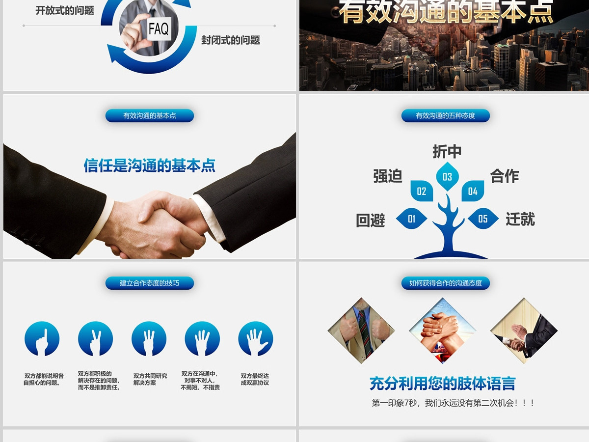 有效沟通技巧企业管理入职培训PPT模板