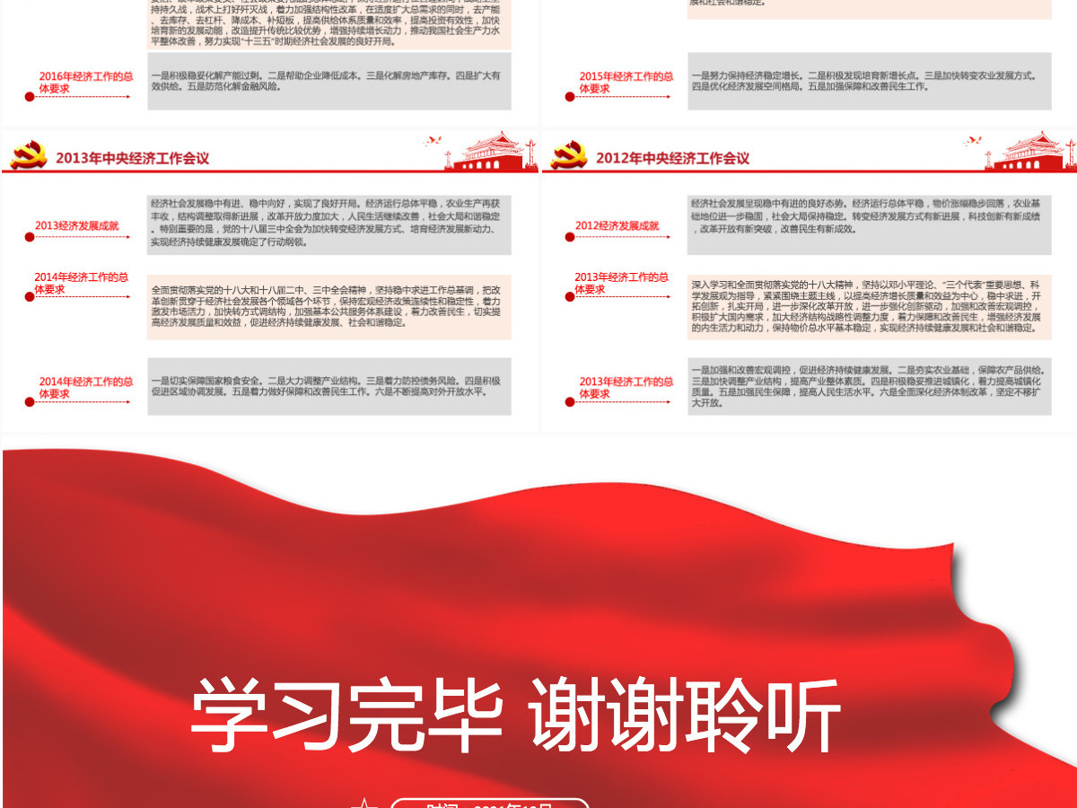 党的十八大以来历次中央经济工作会议经济发展成就来年经济工作总体要求和主要任务总结党课PPT课件-含讲稿 党的十八大以来历次中央经济工作会议经济发展成就来年经济工作总体要求和主要任务总结党课PPT课件-含讲稿