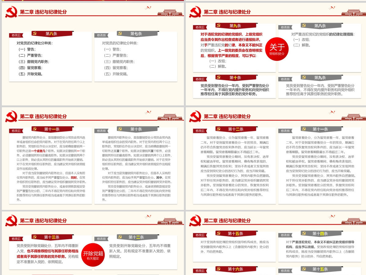2019黄色处分条例PPT模板-含讲稿