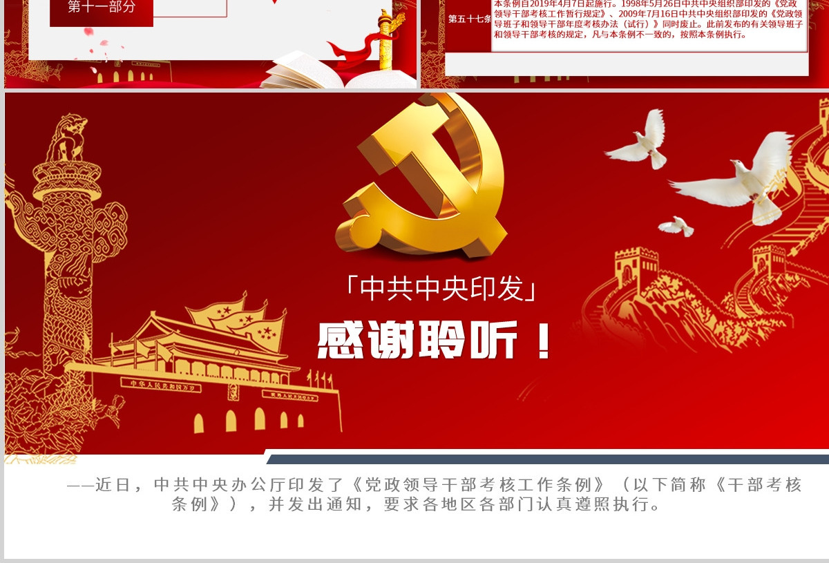 原创下载即用党政领导干部考核工作条例党课学习-版权可商用